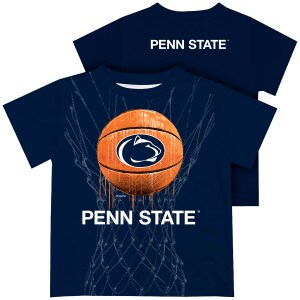 navy youth performance short sleeve tee dripping basketball above Penn State